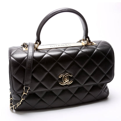 Chanel Trendy Top Handle Medium Lambskin 24M Black Bag
