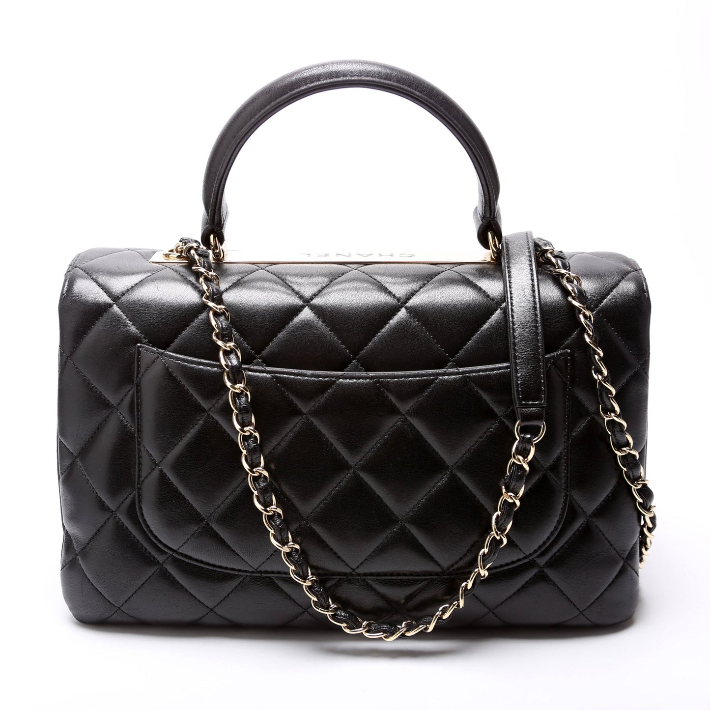 Chanel Trendy Top Handle Medium Lambskin 24M Black Bag