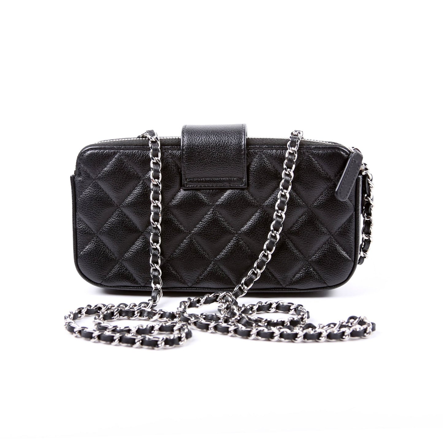 Chanel WOC CC Box Clutch Double Zip Grain Calfskin 29M Black Bag