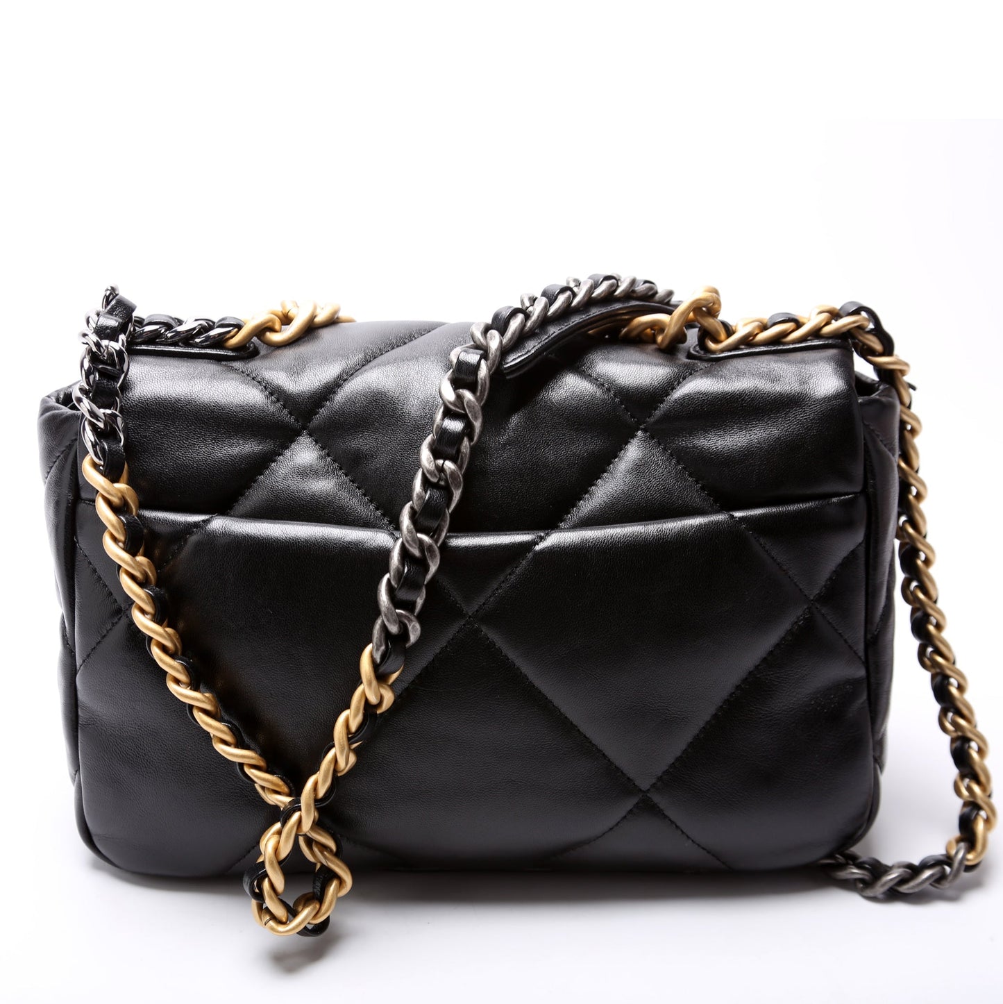 Chanel Quilted Goatskin 19 Medium Flap RFID Black Bag
