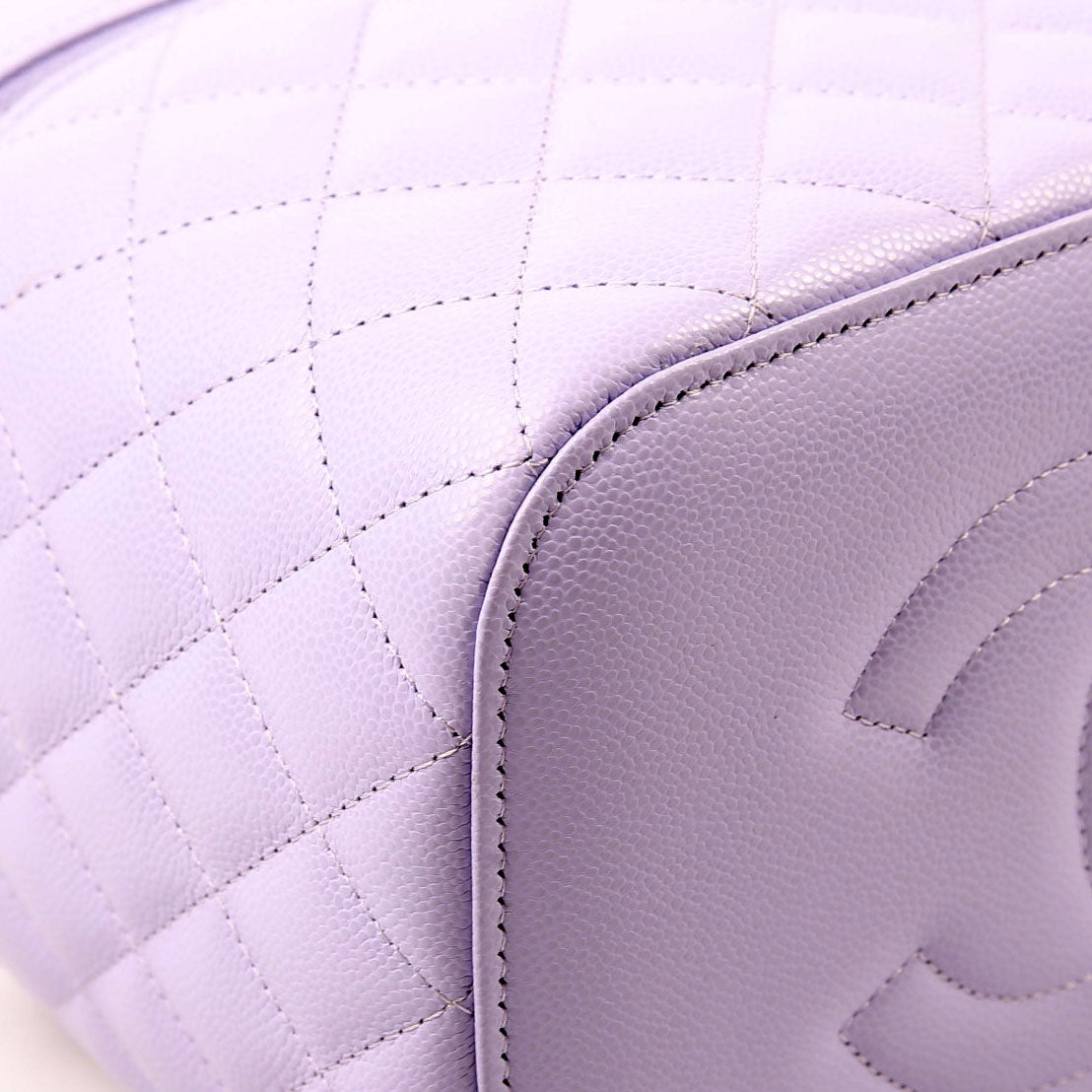 Chanel Vanity Pouch Large Quilted Caviar RFID Purple Bag