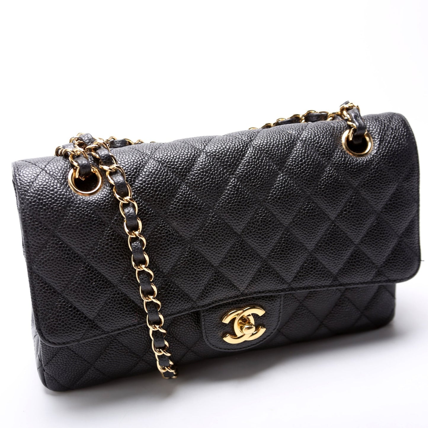 Chanel Classic Flap Medium Caviar 14-16M Black Bag