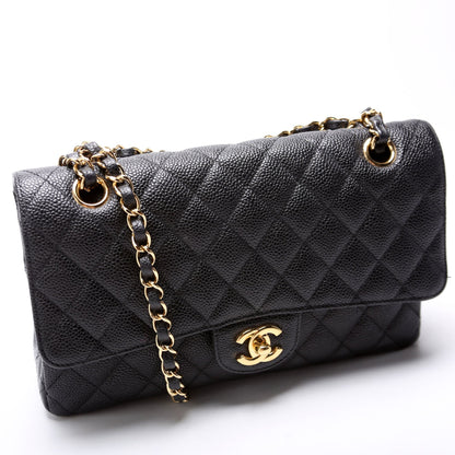 Chanel Classic Flap Medium Caviar 14-16M Black Bag
