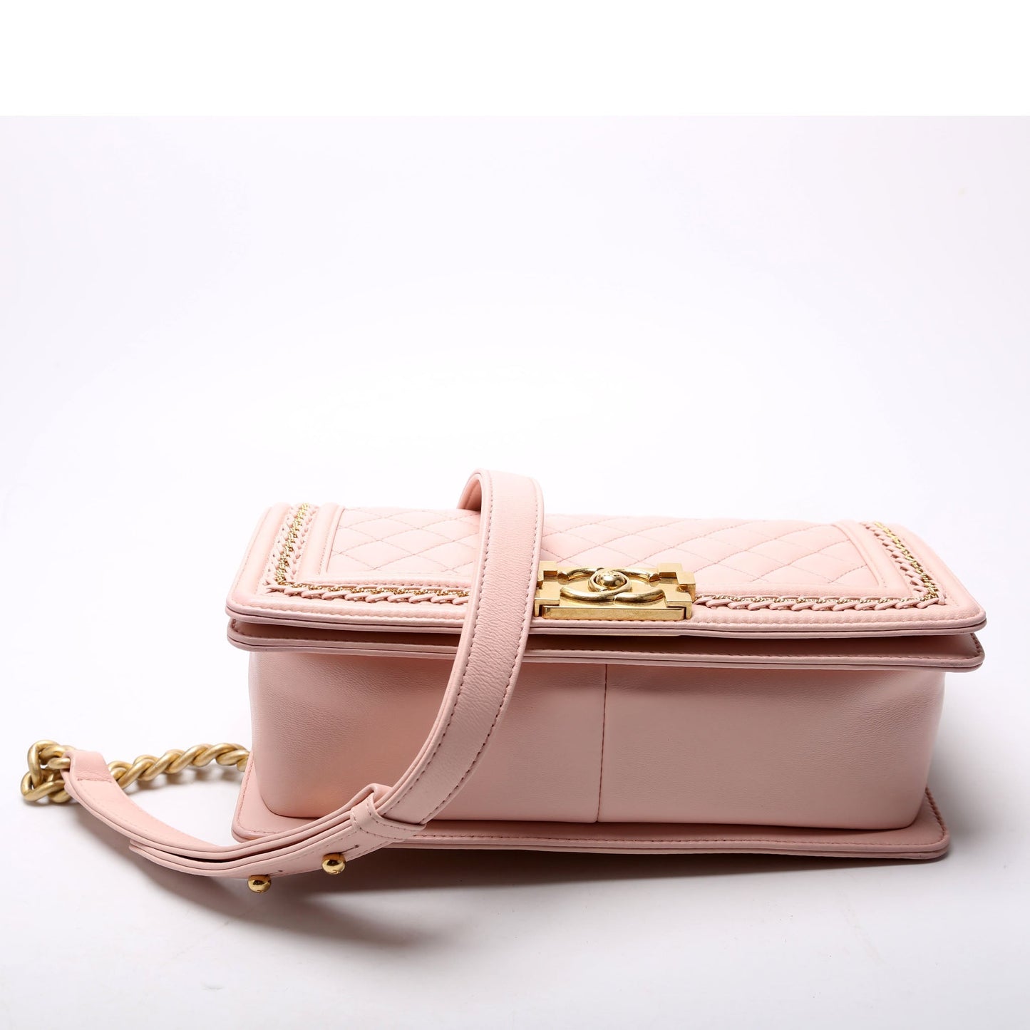 Chanel Boy Flap Medium Chain Detail 24M Pink Bag