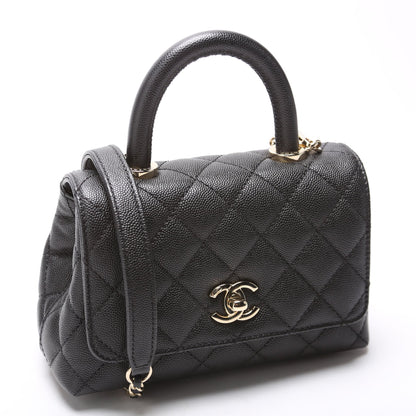 Chanel Coco Top Handle Extra Mini Caviar RFID Black Bag