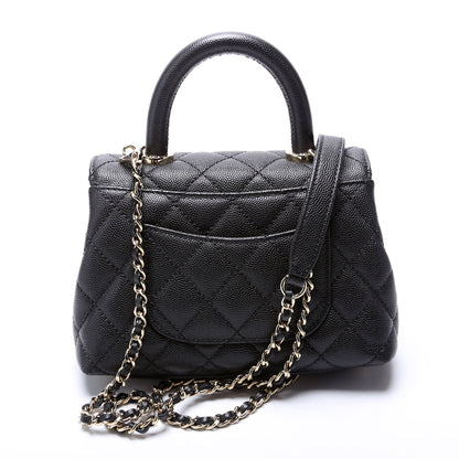 Chanel Coco Top Handle Extra Mini Caviar RFID Black Bag