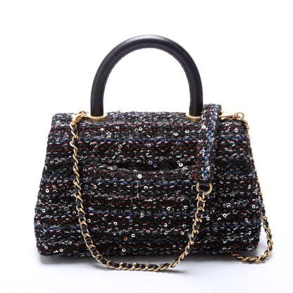 Chanel Coco Top Handle Extra Mini Tweed/Sequin 30M Black/Multicolor Bag