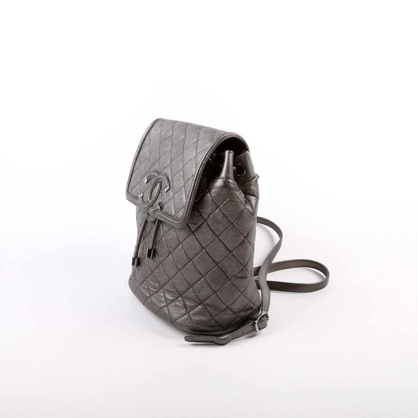 Chanel CC Filigree Backpack Metallic Caviar 26M Bag