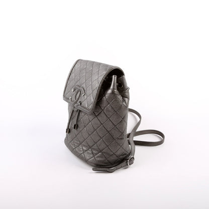 Chanel CC Filigree Backpack Metallic Caviar 26M Bag