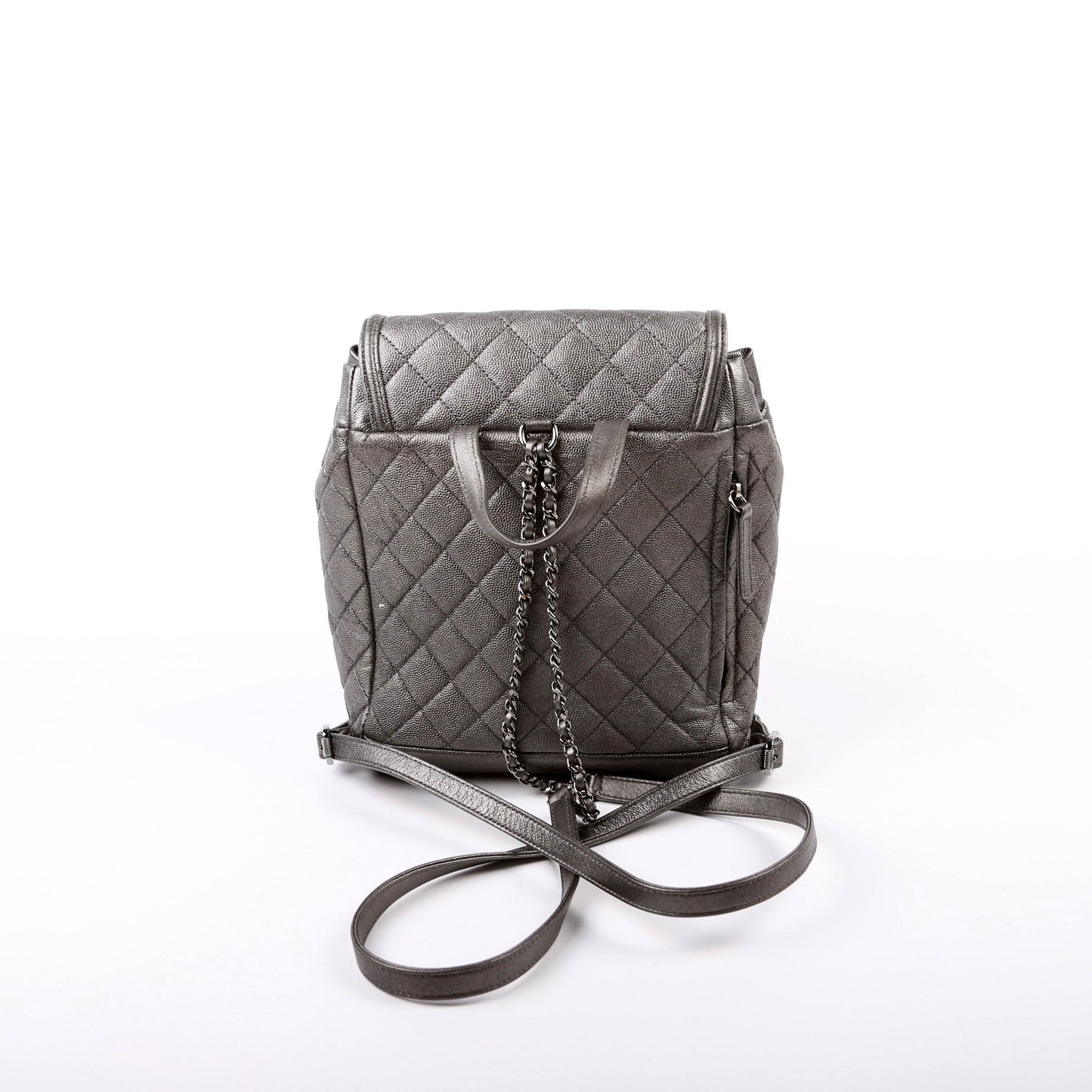 Chanel CC Filigree Backpack Metallic Caviar 26M Bag