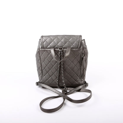 Chanel CC Filigree Backpack Metallic Caviar 26M Bag