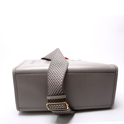 Fendi 8BH386 Sunshine Shopper Medium Leather Gray Bag