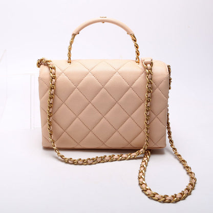 Chanel Carry Me Top Handle Caviar Small RFID Peach Bag