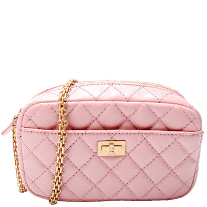 Chanel 2.55 Reissue Mini Camera Quilted Aged Calfskin Pink Bag