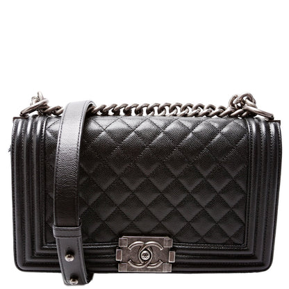 Chanel Boy Flap Medium New Caviar 25-28M Black Bag