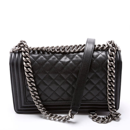 Chanel Boy Flap Medium New Caviar 25-28M Black Bag
