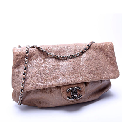 Chanel CC Quilted Caviar Medium Flap Taupe Bag