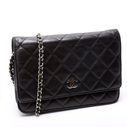 Chanel Wallet On Chain Classic Quilted Lambskin Black Bag