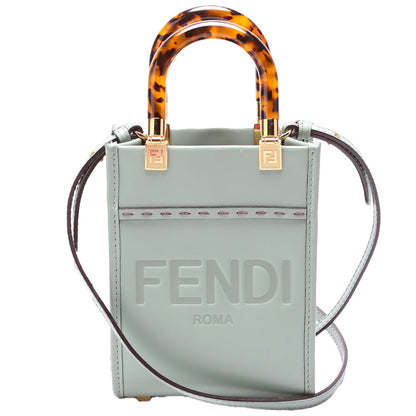 Fendi 8BS051 Mini Sunshine Shopper Teal Bag