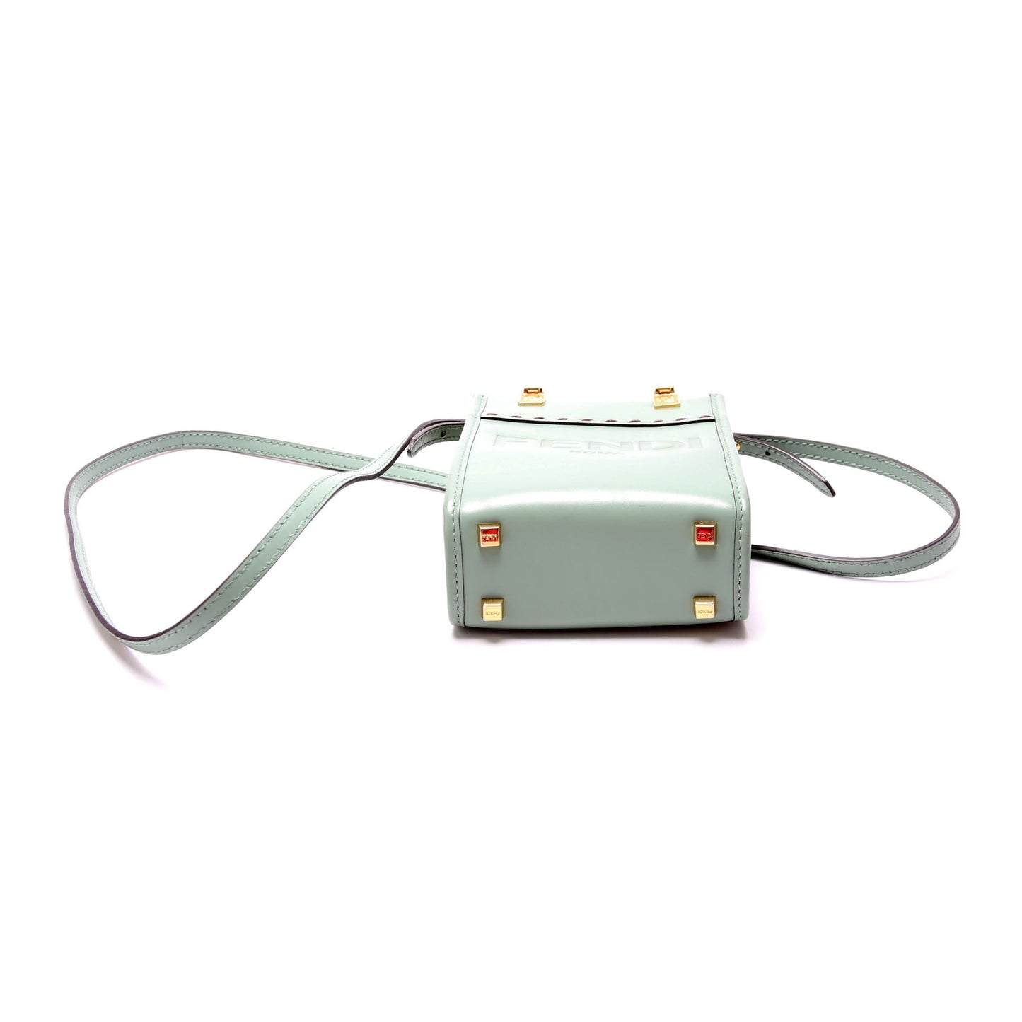 Fendi 8BS051 Mini Sunshine Shopper Teal Bag