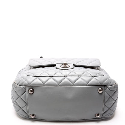 Chanel Front Pocket Flap Hobo Quilted Lambskin 20M Grey Bag