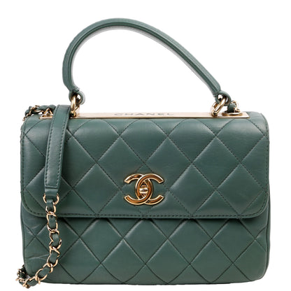 Chanel Trendy Top Handle Medium Lambskin 26M Green Bag