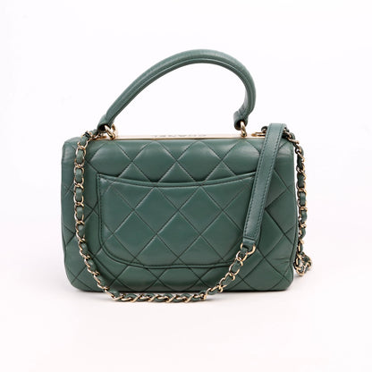 Chanel Trendy Top Handle Medium Lambskin 26M Green Bag