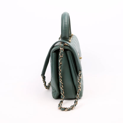 Chanel Trendy Top Handle Medium Lambskin 26M Green Bag