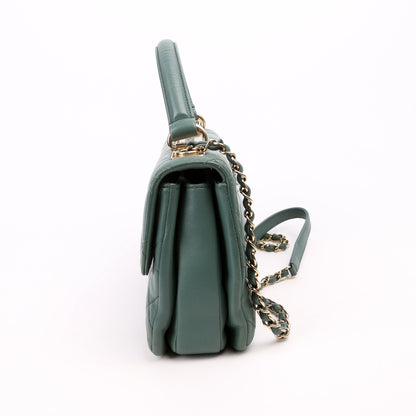 Chanel Trendy Top Handle Medium Lambskin 26M Green Bag