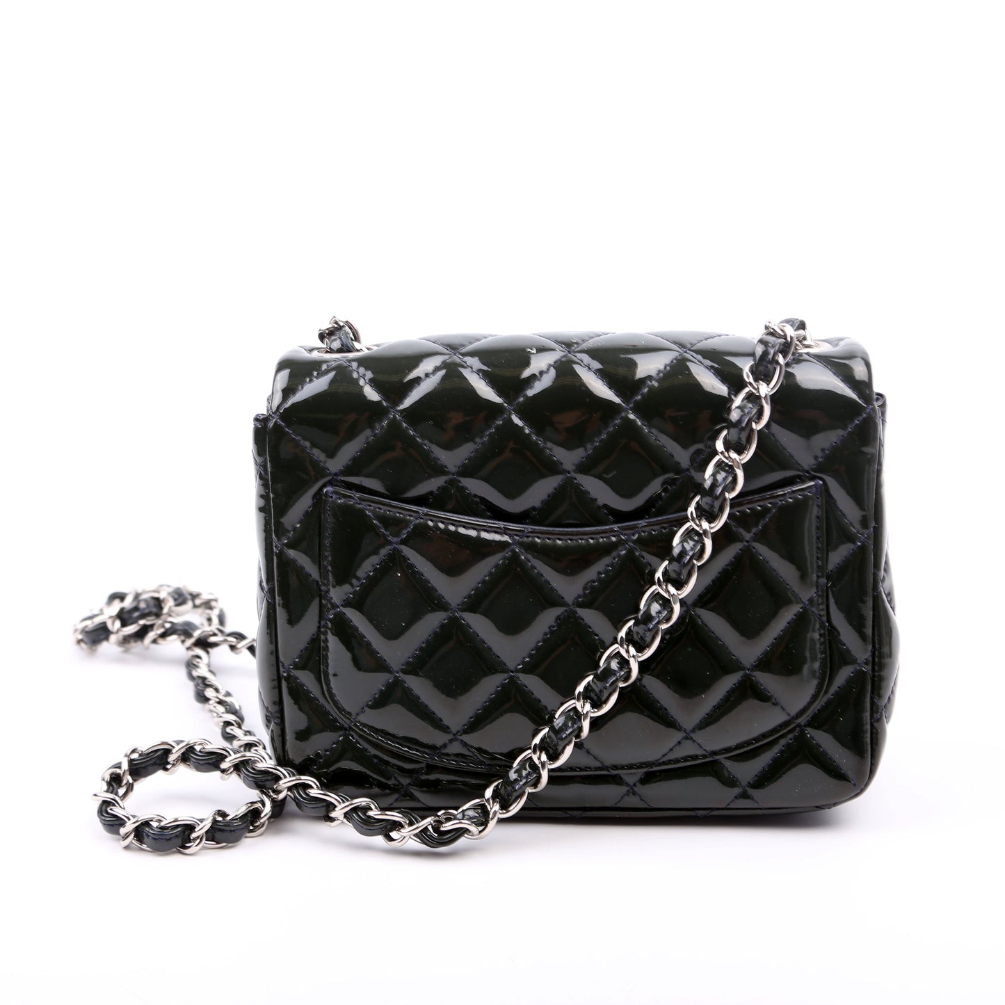 Chanel Classic Flap Mini Square Patent 19M Green Bag