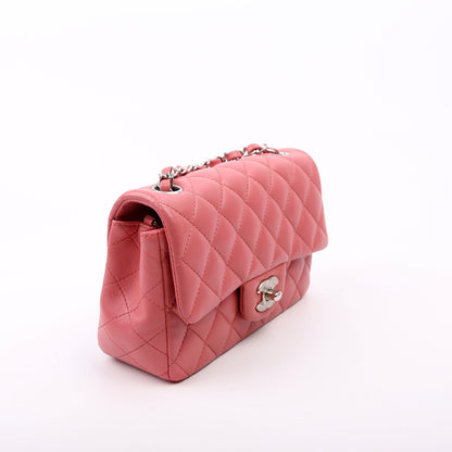Chanel Classic Flap Mini Rectangle Lambskin Pink 28M Bag