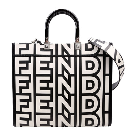 Fendi X Marc Jacobs Sunshine Shopper Medium Leather Black/White Bag