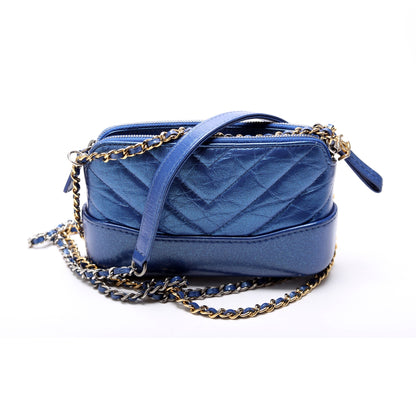 Chanel Gabrielle Double Zip Woc 28M Blue Bag