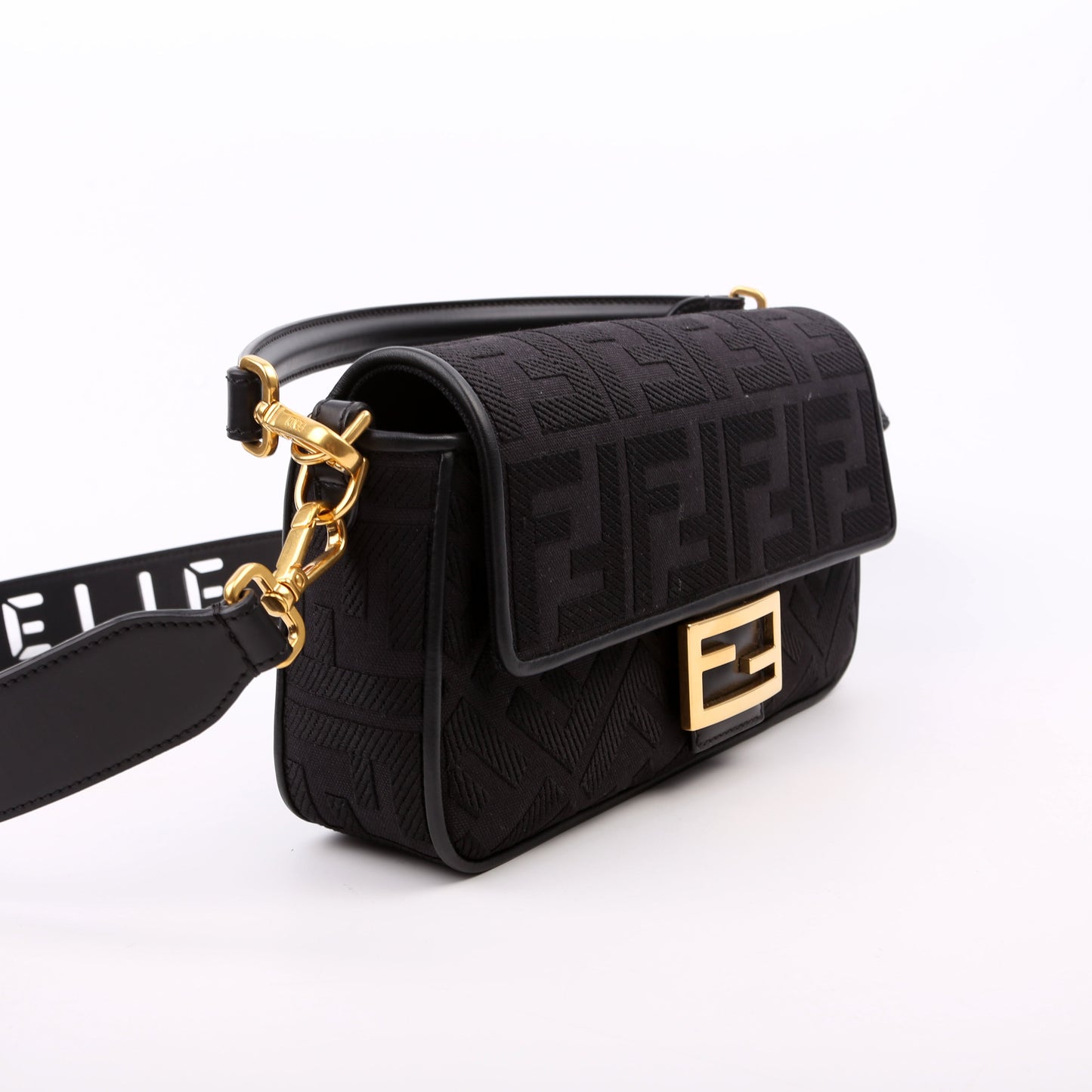 Fendi FF Jacquarduette Black Bag