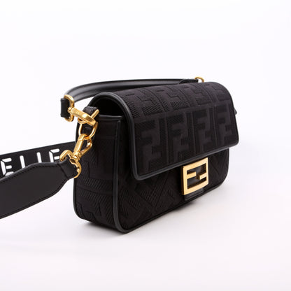 Fendi FF Jacquarduette Black Bag