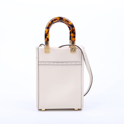 Fendi Mini Sunshine Shopper White Bag