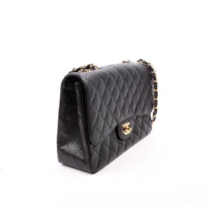 Chanel Classic Flap Jumbo Caviar Black Bag