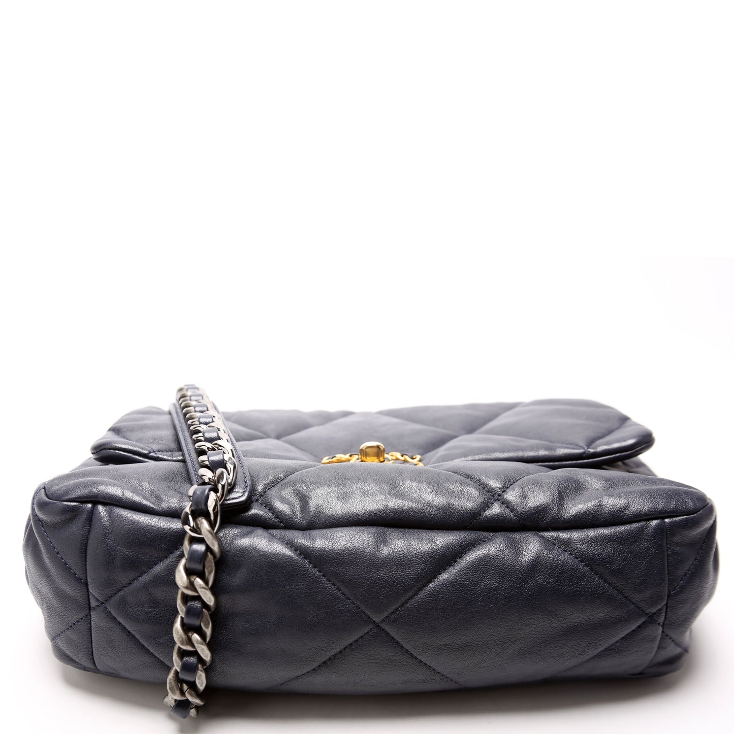 Chanel Quilted Goatskin 19 Large Flap 29M Blue Bag