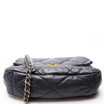 Chanel Quilted Goatskin 19 Large Flap 29M Blue Bag
