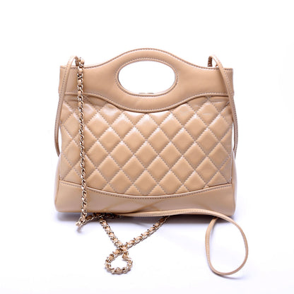 Chanel 31 Mini Shopping Shiny Calfskin Tan Bag