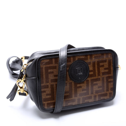 Fendi 8BS019 Zucca Coated Canvas Mini Camera Brown Bag