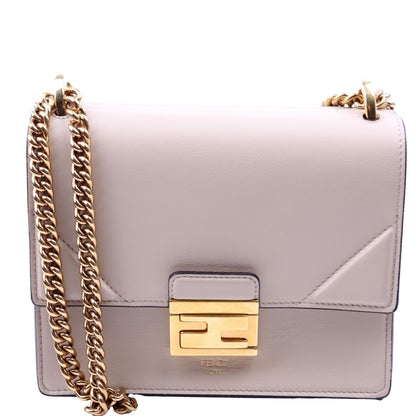 Fendi Kan U Small Shoulder Matte Leather Taupe Bag