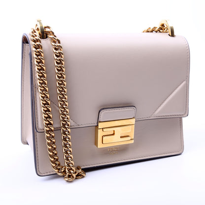 Fendi Kan U Small Shoulder Matte Leather Taupe Bag