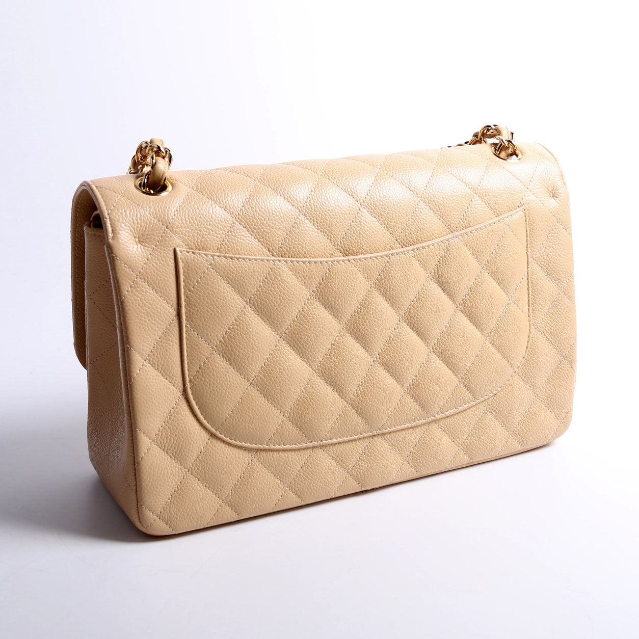 Chanel Classic Flap Jumbo Caviar 17-20M Nude Bag