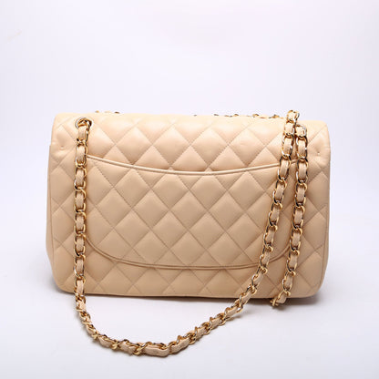Chanel Classic Flap Jumbo Lambskin 24M Cream Bag