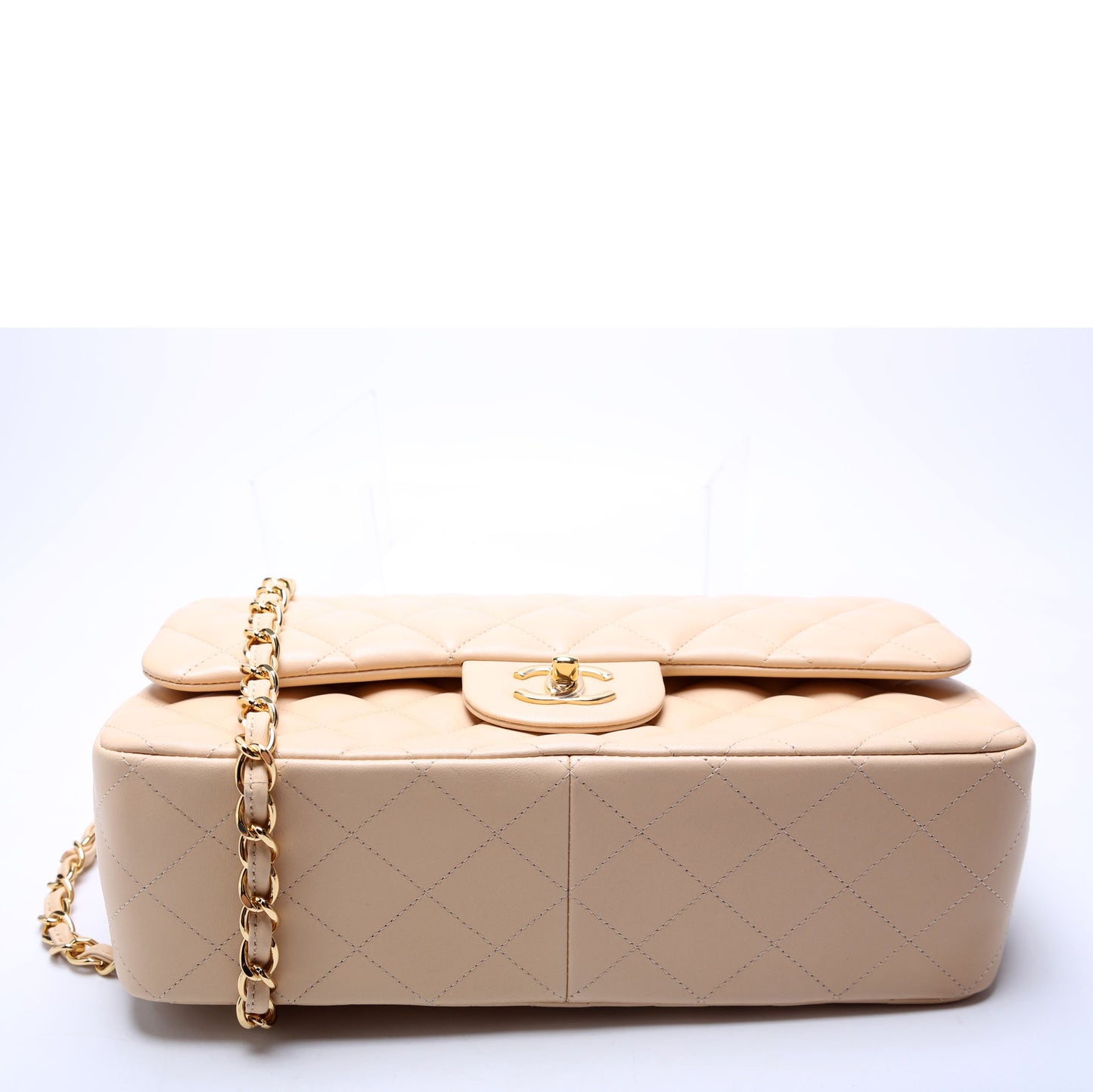 Chanel Classic Flap Jumbo Lambskin 24M Cream Bag