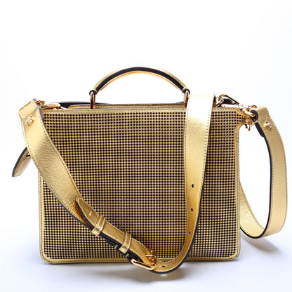 Fendi Fendance Peekaboo 'I See U' Metallic Meidum Gold Bag