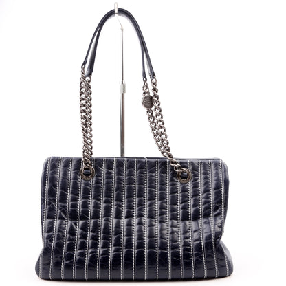 Chanel Vertical Quilt Tote 20M Navy Bag