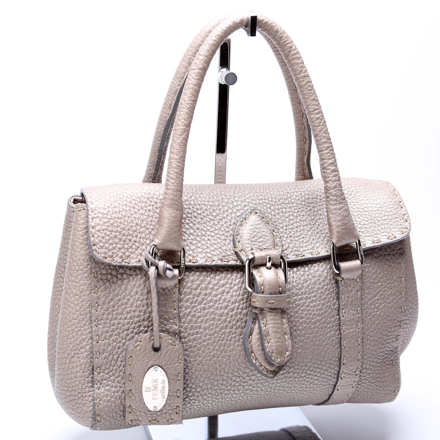 Fendi 8BR486 Selleria Mini Linda Handle Silver Bag