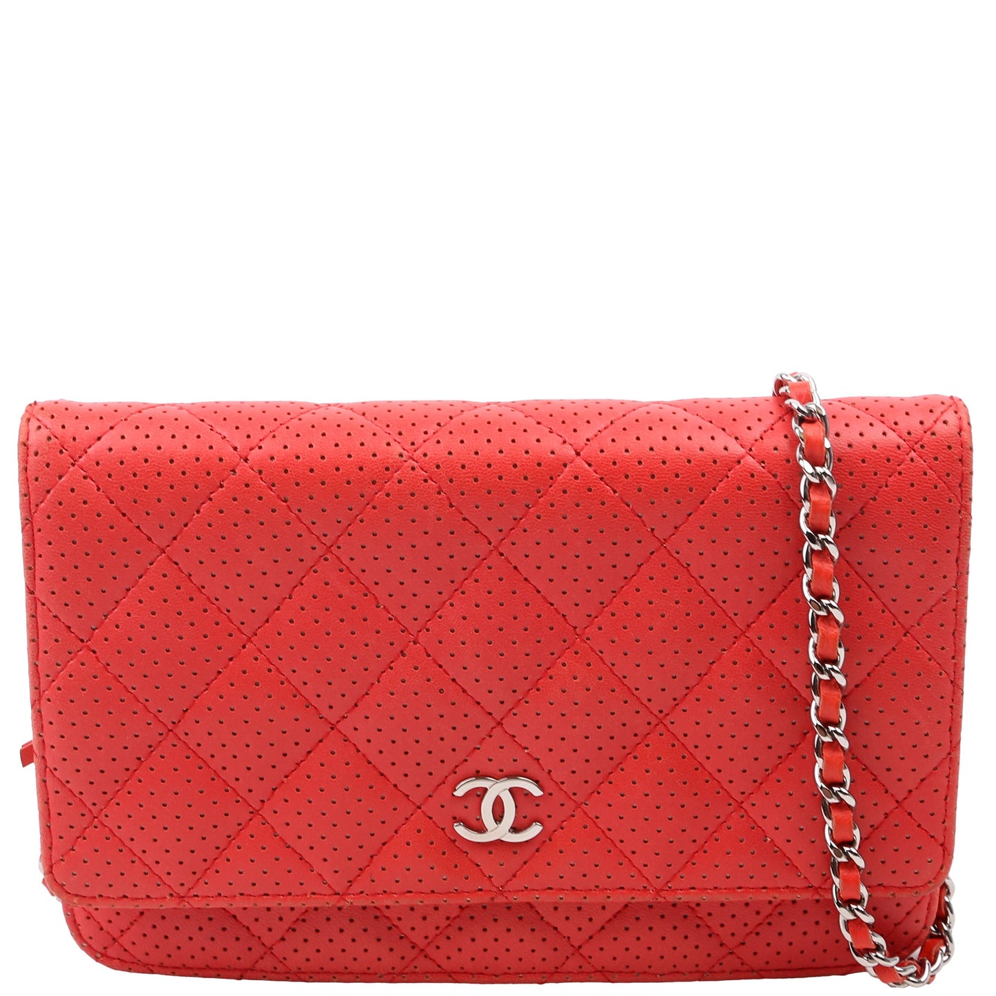 Chanel WOC Perforated Leather 11M Coral Bag